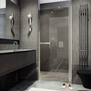 Душевая дверь MaybahGlass MGD-459-5 90см хром матовый/бронза